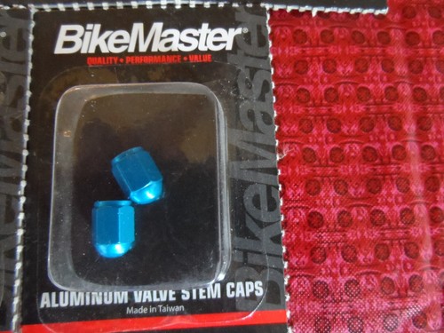 BikeMaster Blue Anodized Aluminum Valve Stem Caps (2) Pack - Imagen 2 de 4