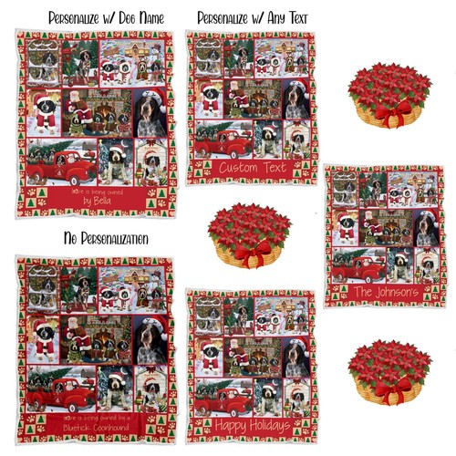 Bluetick Coonhound Dog Blanket Personalized Woven Fleece Sherpa Christmas NWT - Bild 2 von 32