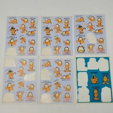 Vintage 1978 Garfield Stickers United Feature - 6 Partial Sheets