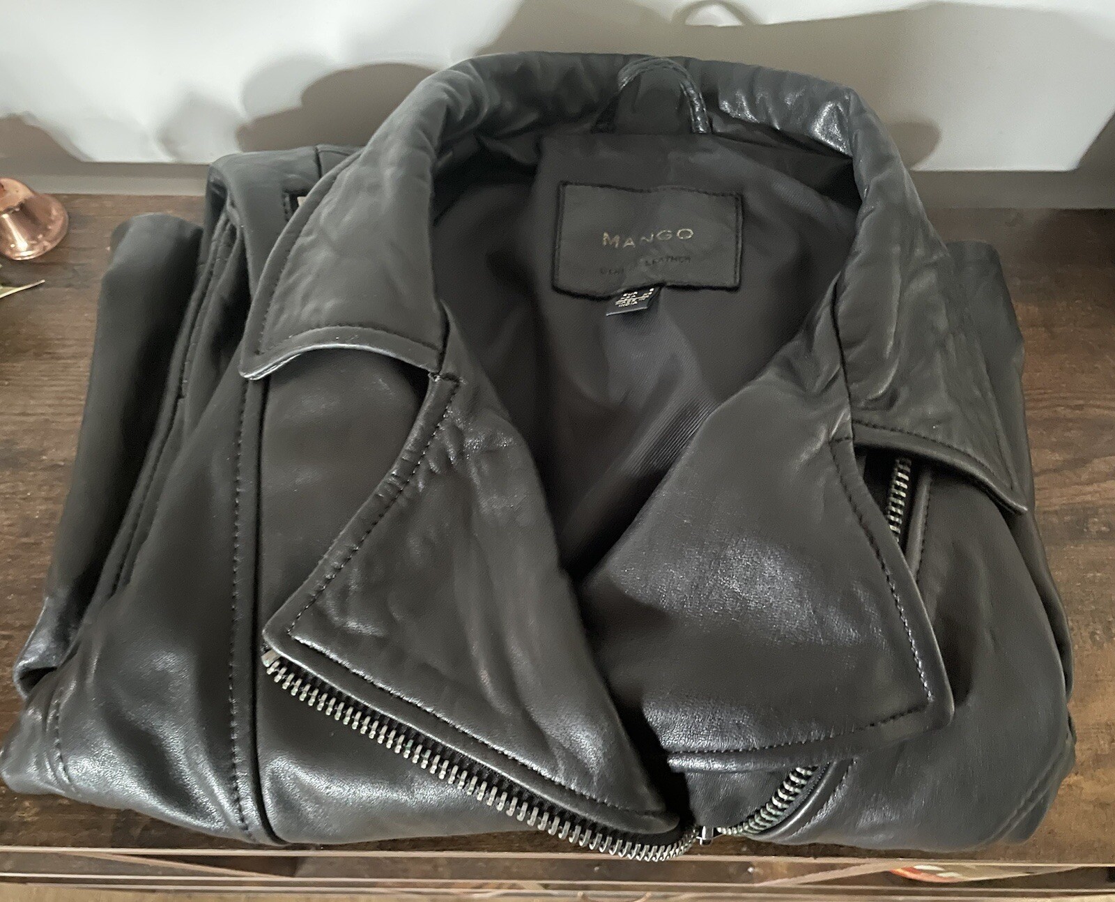 Real Leather Jacket - Mango Brand, Women’s, Size Small image 6