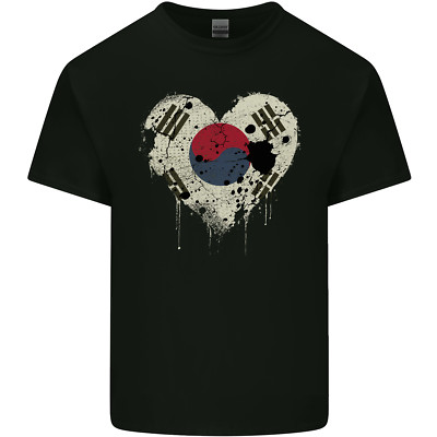 Love South Korea Flag Korean Day Football Herren Cotton Maglietta Tee Top
