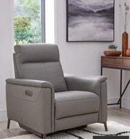 Very Home Bradley Leather/Faux Leather Power Recliner Armchair with USB Port