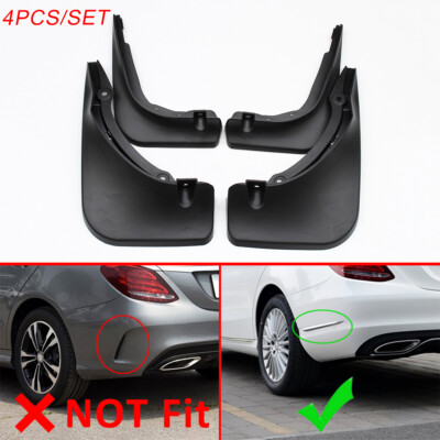 Parts For 2015-2021 Benz C-Class Car Front & Rear Molded Mud Flaps Splash Guards