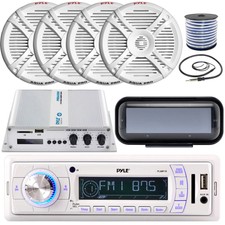 Pyle Plmr18 Receiver W/ Cover, 4x 7.7'' 280w Speakers W/ Wire, Amplifier,antenna