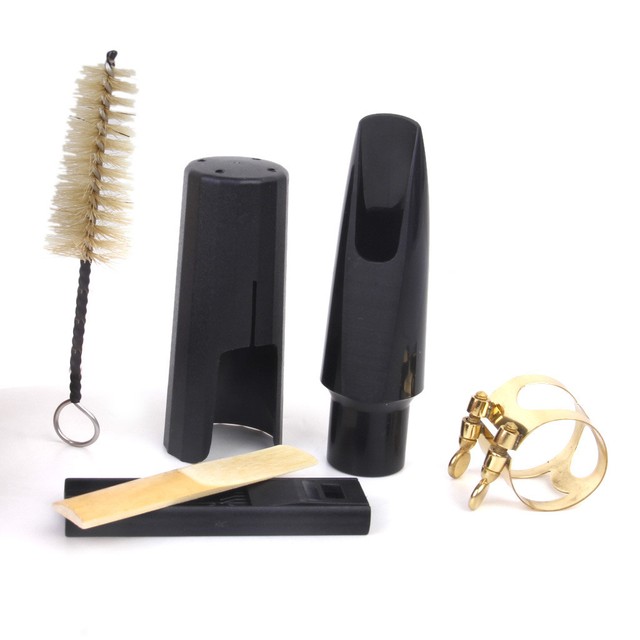 Tenor Saxophone Sax Mouthpiece/Ligature/Cap/Reed Kit w.Cleaning Brush