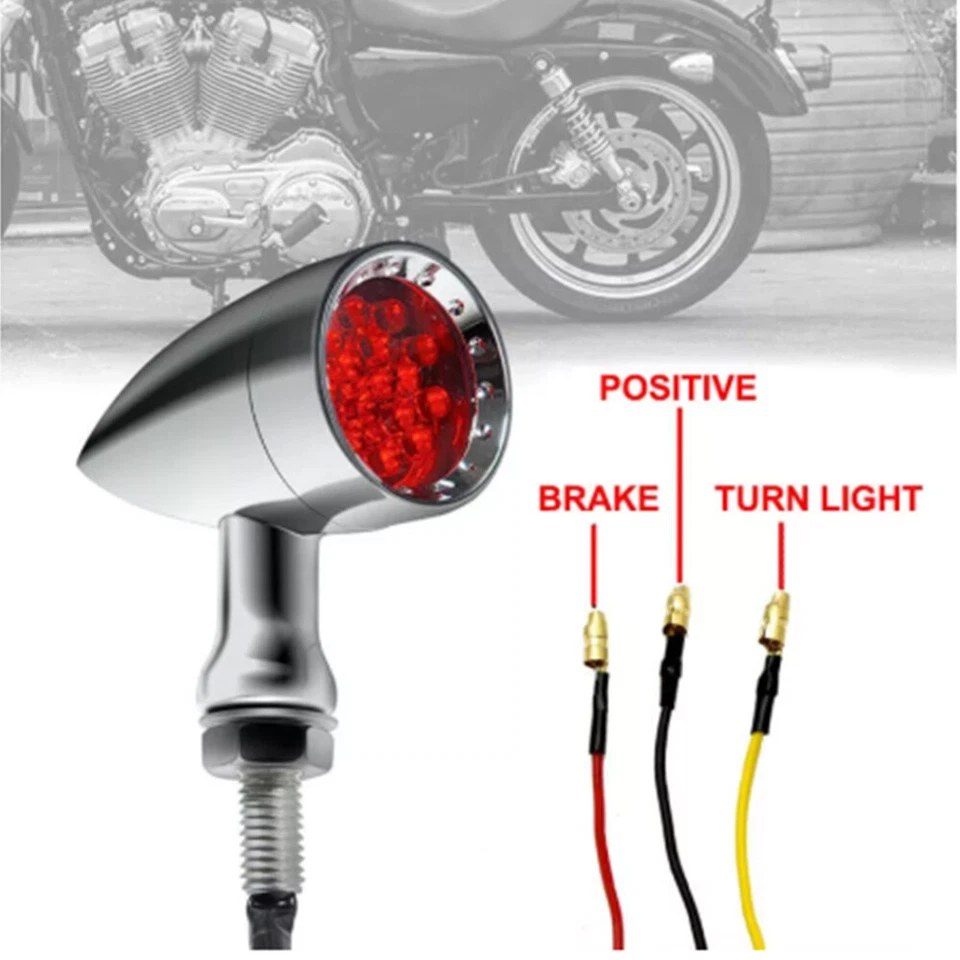 Luz trasera roja intermitente freno motocicleta para Harley Davidson Softail Springer Foto 4 de 4