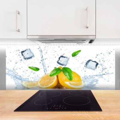 Crédence De Cuisine En Verre - Motif Lime Cubes Glace - 125x50 Cm - Neuf