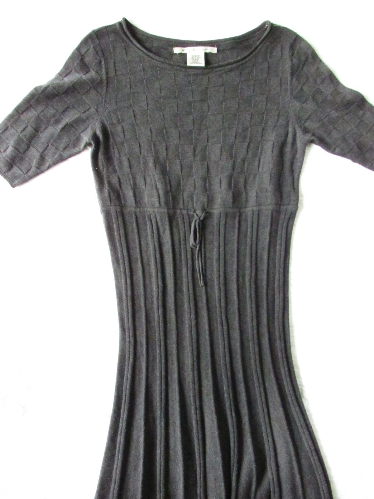 MAX STUDIO Gray Drawstring Short Sleeve Pleated K… - image 2