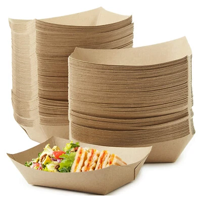 WE CAN SOURCE IT LTD Compostable Kraft Paper Food Tray Cardboard Serving Plates For Takeaways Picnics