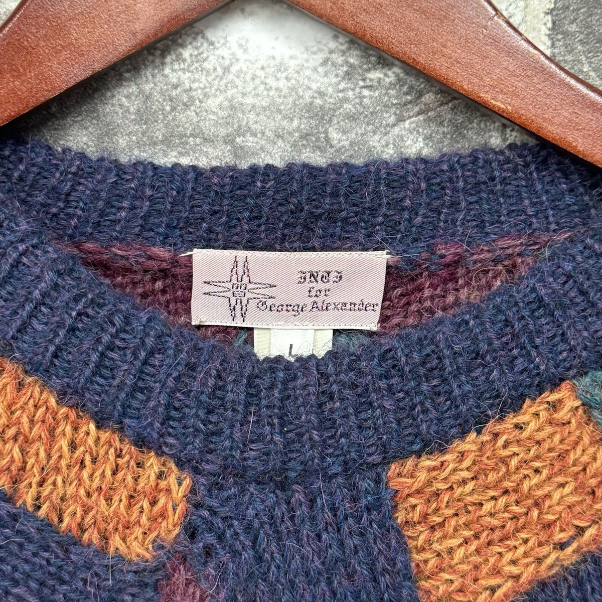 ジャケット・アウター vintage handmade multi color knit 80s Vintage KENZO Sweater Pullover Knitted Size L Made In