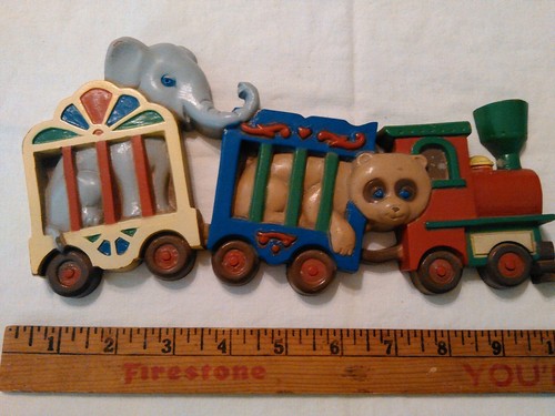 Vintage Homco Burwood Circus Train Wall Hangings Animals Zoo Nursery Decor USA