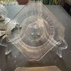 4 Vintage Pink Depression Glass Adam JEANNETTE Pattern Saucers 6”