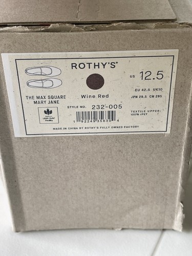 Rothy's Women's The Max Square Mary Jane Flats Wine Red Size 12.5 New 232-005 - Picture 7 of 7