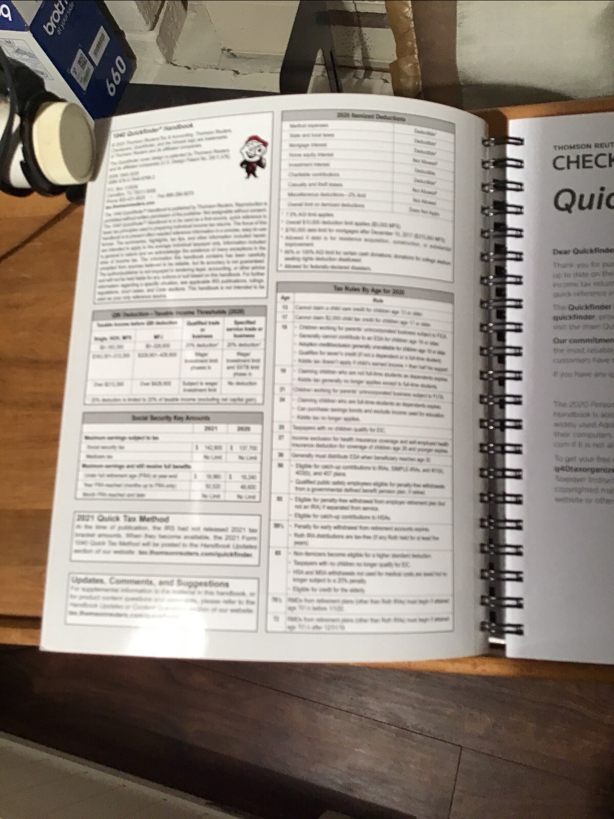 Thomson Reuters 2020 1040 Quickfinder Handbook For 2020 Tax Year