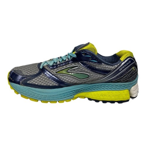 Brooks Womens Ghost 6 Running Shoes Grey Blue Lime 1201381B620 Size 10 - Picture 4 of 9