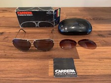 Vintage PORSCHE CARRERA DESIGN Sunglasses w/ Original Case Box  Extra Lenses