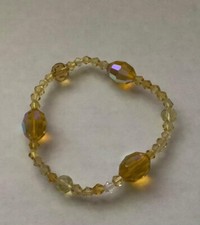 COOKIE LEE BEADED STRETCH CRYSTAL BRACELET NO TAGS 89415 YELLOW