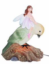      BIRD  FAIRY NIGHT LIGHT Large 25cms Yellow Warbler PLUG-IN Lamp Bday Gift