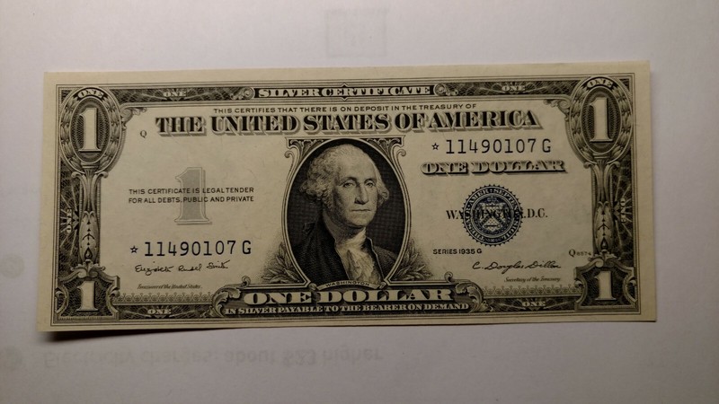 FR-1616* 1935-G Silver Certificate Blue Seal Uncirculated *Star* $1.00 Bill.****