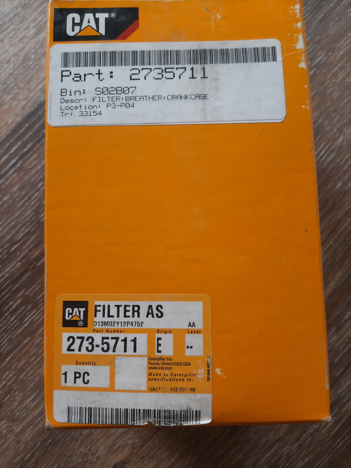 NEW. Caterpillar 2735711 Crankcase Breather Filter eBay