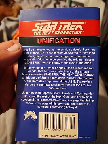 Star Trek TNG Unification By Jeri Taylor (1991, Paperback) - Picture 3 of 9