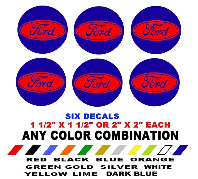 FORD STICKERS DECALS HUB CAP WHEEL CENTER TWO COLOR eBay