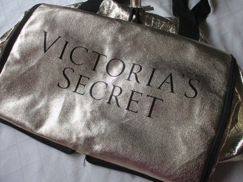 BNWOT Victoria's Secret Backpack / Handbag & Foldable Gold Duffel Bag / Tote - Picture 9 of 13
