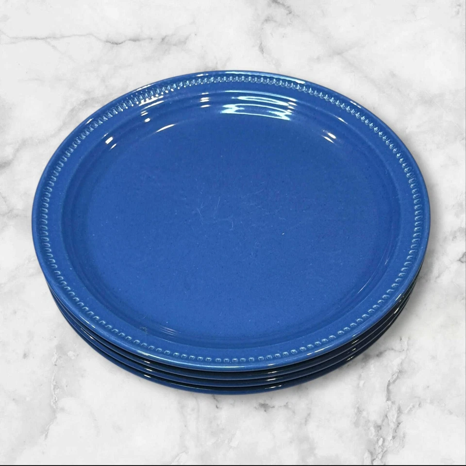 "Juego de 3 platos aperitivos para ensalada azul colores artesanales Dansk 8"" excelente estado" Foto 4 de 4