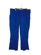 Landau Scrub Pants XL Short Women's Blue Stretch Cotton Poly Elastic Waist Cargo