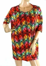 LulaRoe Irma Women's Red Multi Color Top Size S  (785)