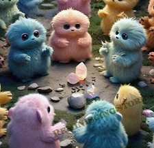 Fluffy stuffy Creature cute animal Dog Lover #10  Reprint