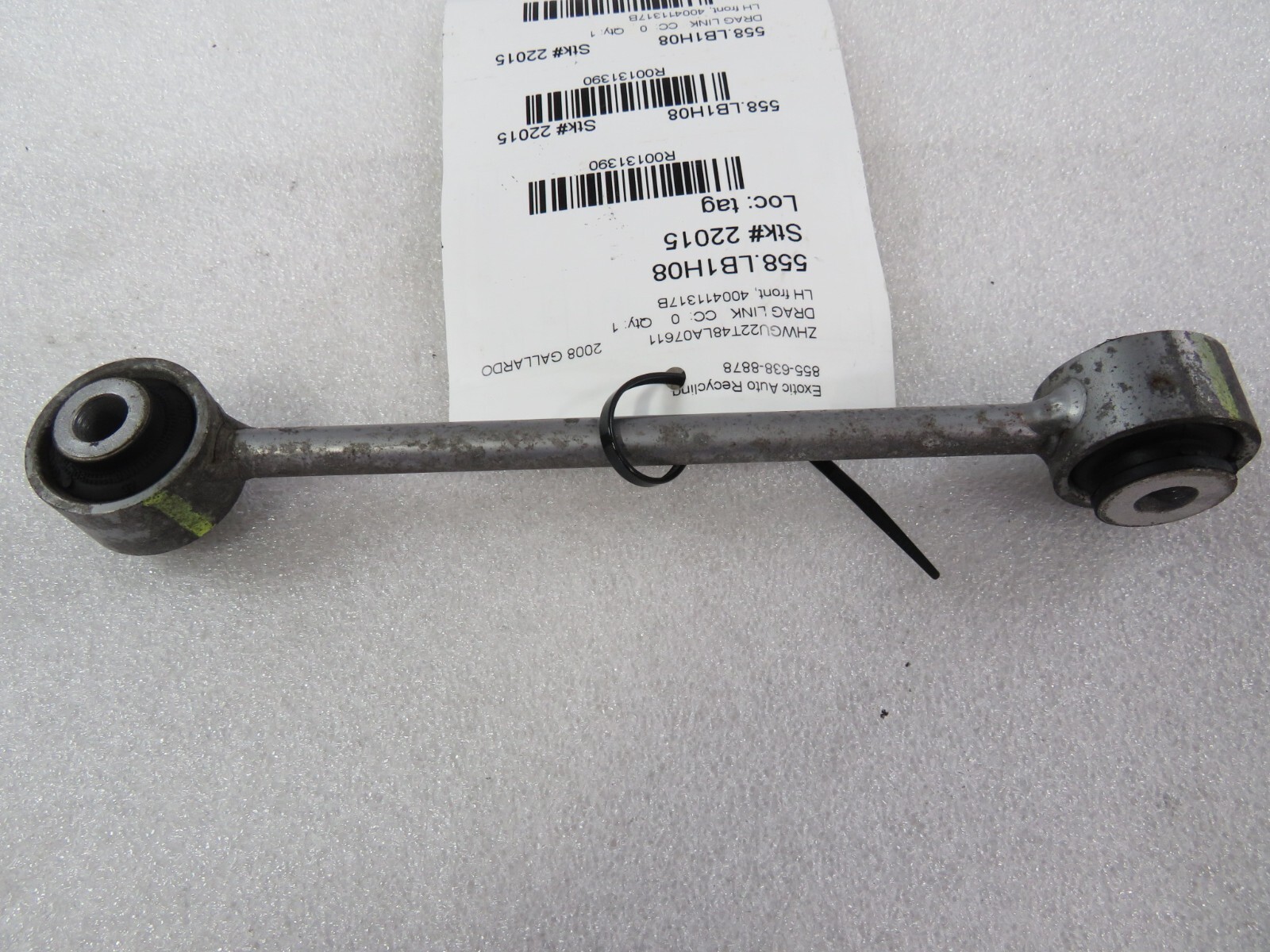 Lamborghini Gallardo, Coupe, Spyder, LH, Front Drag Link, Used, P/N 400411317B