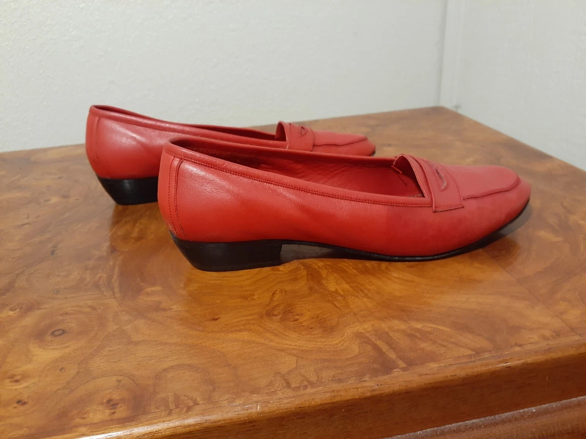 Salvatore Ferragamo Boutique Women s Penny Loafers. Size 6C. Red