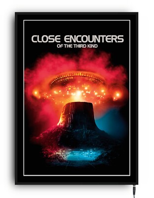 CLOSE ENCOUNTERS movie poster framed lightbox light up led home cinema film room