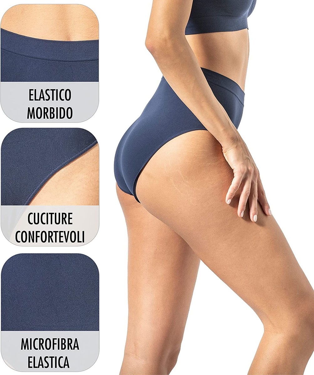 Mutande Donna Cotone Vita Alta - Pacco Da 6, Senza Cuciture, Comode E Traspiranti - Foto 11