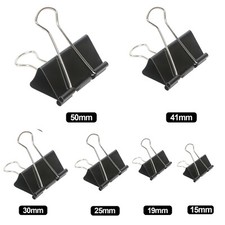 Bulldog Foldback Clips Metal Paper Binder Grip - 15mm 19mm 25mm 30mm 41mm 50mm