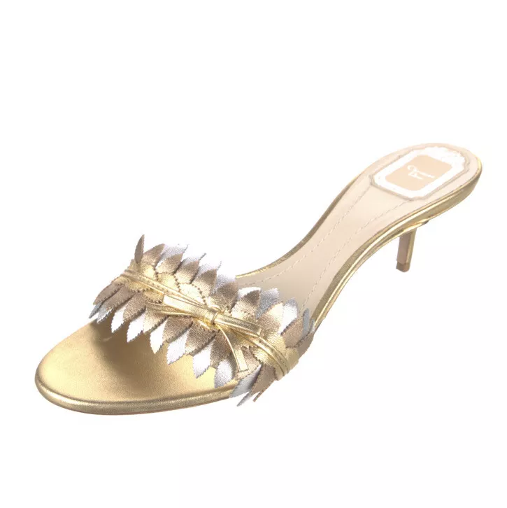 Sandales coulissantes à talons en cuir métallisé or mixte Christian Dior 37,5
