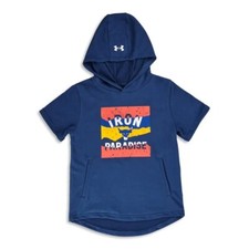 Under Armour UA Project Rock Iron Paradise Terry Short Sleeve Hoodie Youth LARGE