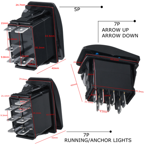 Boat Car Marine Dash Rocker Switch LED SPST ON-OFF Light Waterproof 5 ...