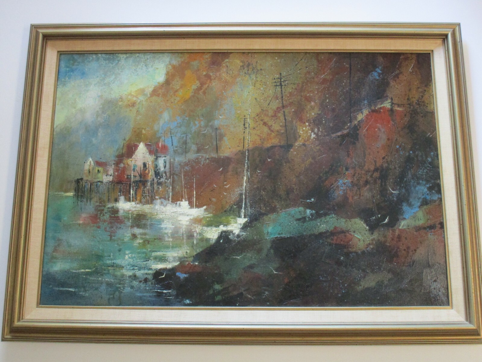 LARGE JACK LAYCOX PAINTING AMERICAN EXPRESSIONIST COASTAL MODERNIST
