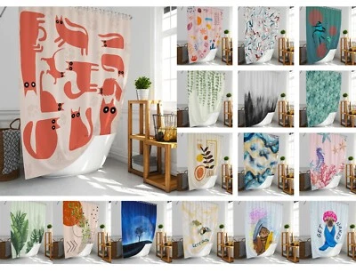 Tropik Home Extra Long Quality Bathroom Shower Curtain, 180 Wide by 200CM Drop