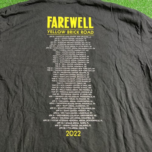 Elton John 2019 Farewell Yellow Brick Road Tour Shirt Double Sided Black Size XL - Picture 7 of 9