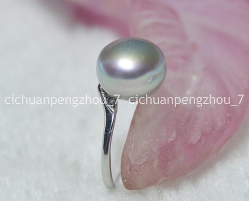 12-12.5mm Genuine Pearl Silver South Sea Natural Pearl Silver Opening Rings - Picture 4 of 6