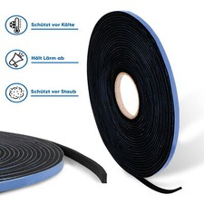 Moosgummi EPDM selbstklebend 10m Rolle Dichtband Schaumstoff Dichtung EPDM