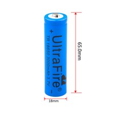 3.7V Button Top Rechargeable Battery 3000mAh Lithium Cell Charger For Flashlight