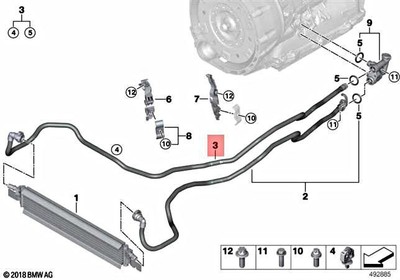 Genuine BMW G20 320i 1.6 Sedan Transmission Oil Cooler Line Return 17228654904