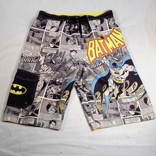 BATMAN Board Shorts Boys Bathing Suit 14/16 DC Comics 30" Waist