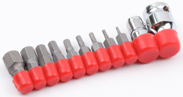 KOSHIHARA 1/4”Sq,3/8”Sq Hex Bit Socket & Bit Holder Set K220 11-pc