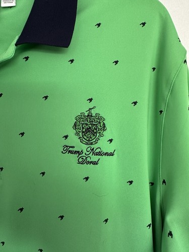 Puma Polo Shirt Large Green Trump National Doral Golf GUC - Picture 2 of 4