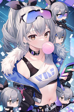 Anime girls honkai star rail silver wolf bubblegum Custom Gaming Mat Desk